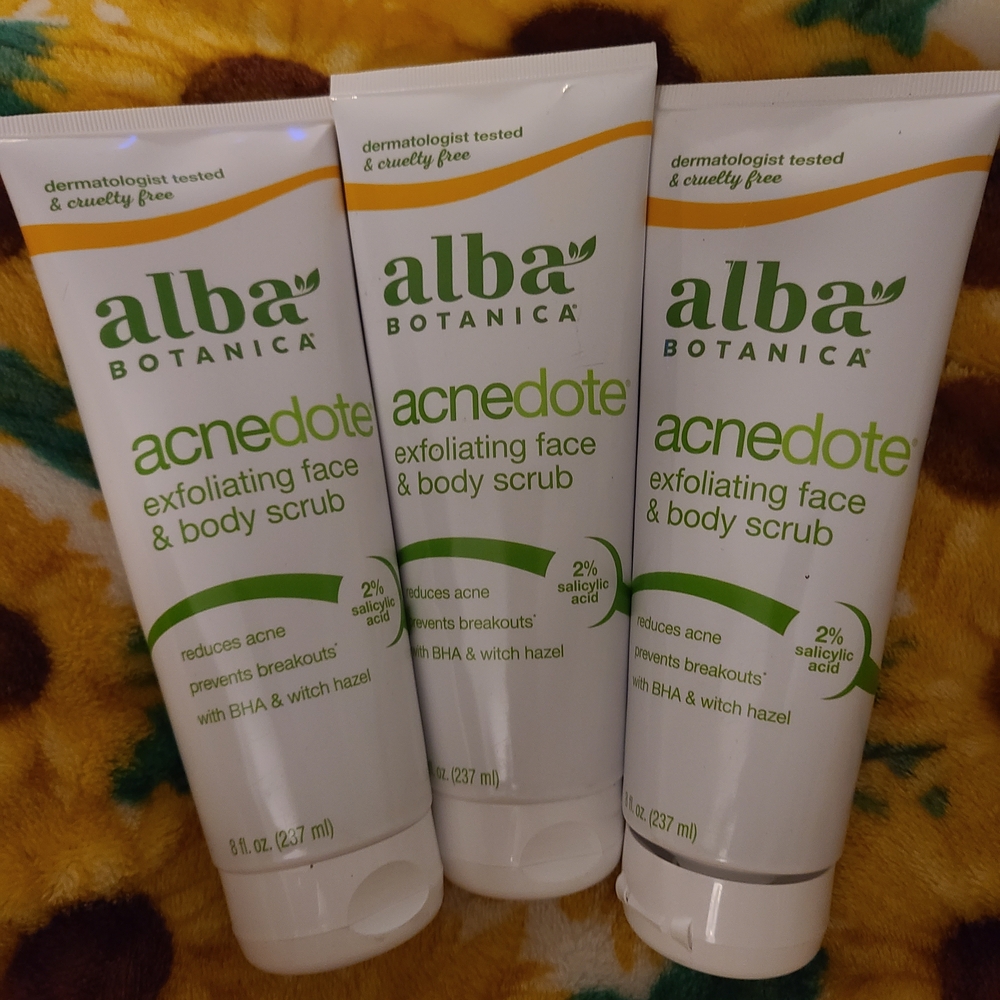 New 3x New 3x Alba Botanica Acnedote Exfoliating Face & Body Scrub
